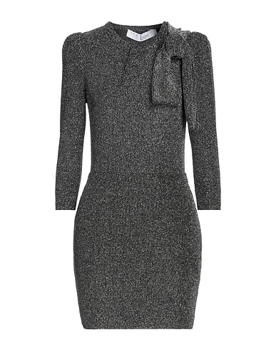 IRO Short dress Silver 70% Nylon, 25% Metallic fiber, 5% Elastane