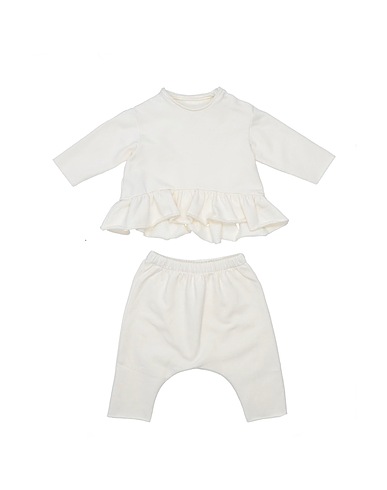 TEDDY & MINOU Baby co-ord  Ivory 95% Cotton, 5% Elastane