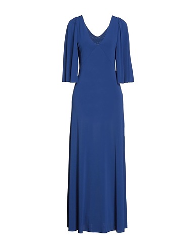 KAOS Long dress Blue 75% Acetate, 18% Polyamide, 7% Elastane