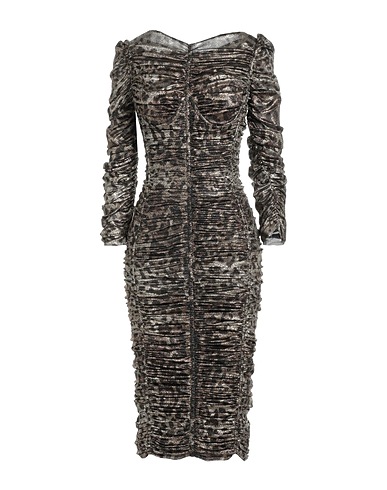 DOLCE&GABBANA Midi dress Gold 54% Silk, 42% Polyester, 4% Elastane