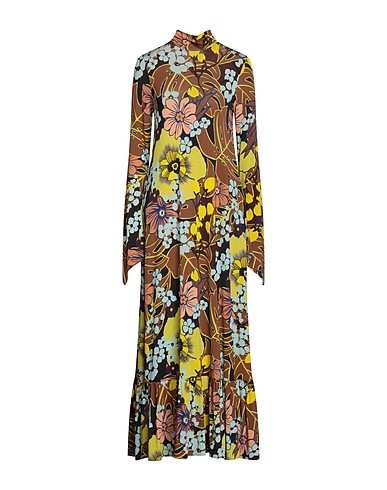 CIRCUS HOTEL Robe longue Marron 90% Viscose, 10% Élasthanne