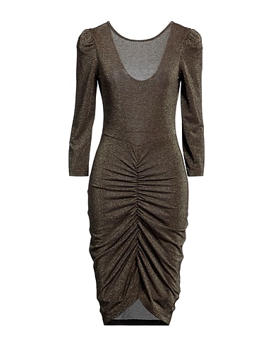 MOMONÍ Short dress Gold 60% Polyester, 22% Viscose, 13% Polyamide, 5% Elastane