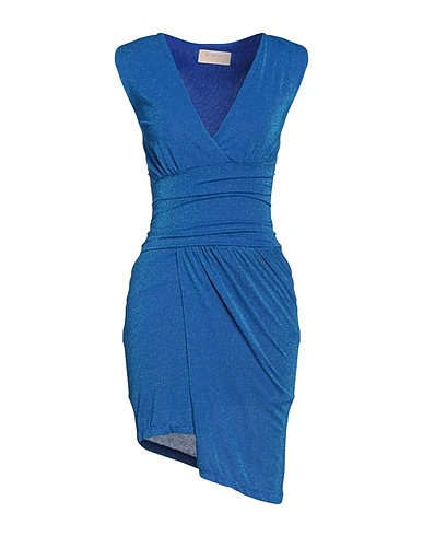KAOS JEANS Short dress Blue 62% Viscose, 16% Polyester, 16% Polyamide, 6% Elastane