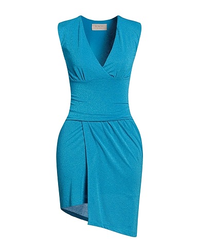 KAOS JEANS Short dress Azure 62% Viscose, 16% Polyester, 16% Polyamide, 6% Elastane