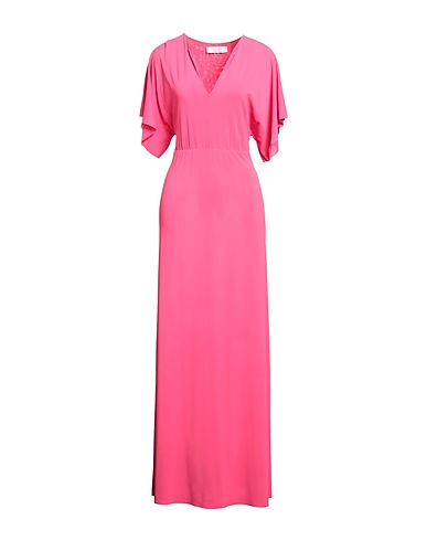 KAOS Long dress Fuchsia 75% Acetate, 18% Polyamide, 7% Elastane
