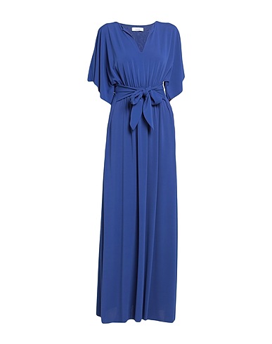 KAOS Long dress Blue 75% Acetate, 18% Polyamide, 7% Elastane