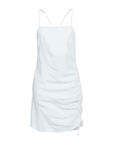 VICOLO Elegantes Kleid Weiß 65% Viskose, 35% Leinen