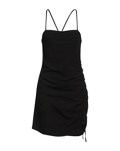 VICOLO Vestito corto Nero 65% Viscosa, 35% Lino