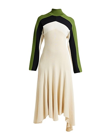 JIL SANDER Midi dress Ivory 36% Wool, 32% Viscose, 31% Cotton, 1% Polyester