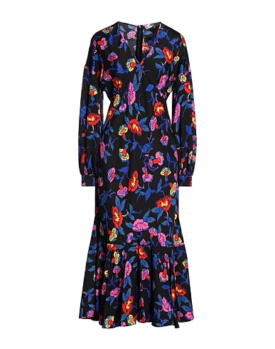 DIANE VON FURSTENBERG ひざ丈ワンピース ブラック レーヨン 76% / シルク 21% / ポリウレタン 3%