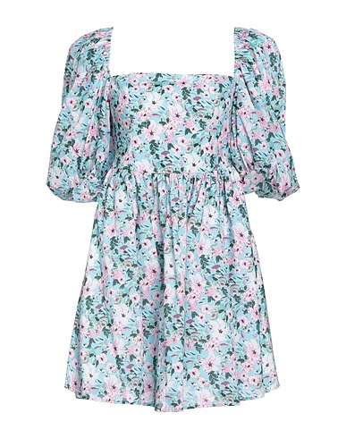 HAVEONE Kurzes Kleid Tūrkis 100% Baumwolle