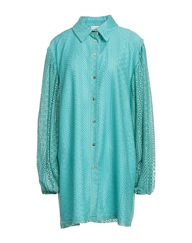 HAVEONE Shirt dress Turquoise 100% Polyester