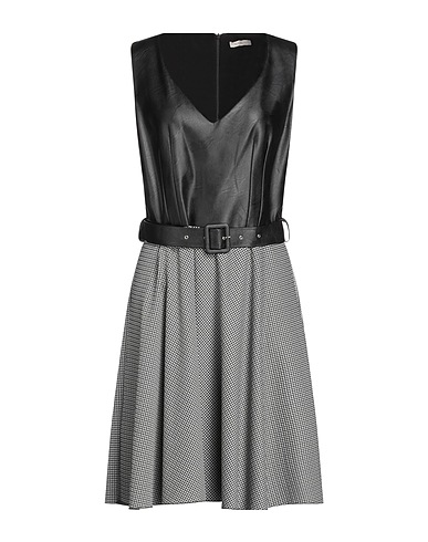 FRACOMINA Short dress JEANS Black 60% Polyester, 35% Polyamide, 5% Elastane, Viscose, Polyurethane