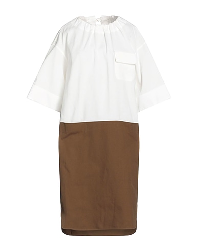 GOLDEN GOOSE Midi dress White 50% Cotton, 50% Linen