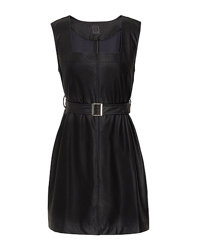 8 by YOOX Vestito corto BELTED SQUARE-NECK MINI DRESS
 Nero 50% Poliuretano, 50% Viscosa