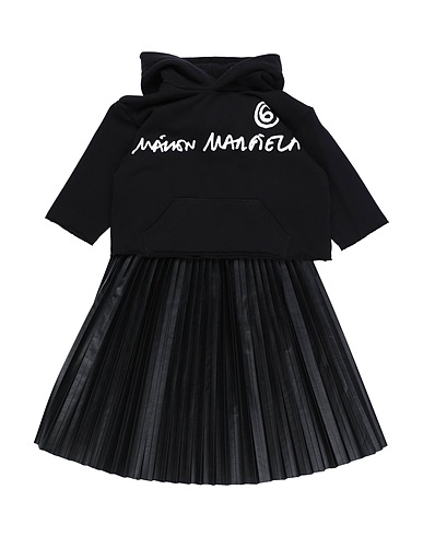 MM6 MAISON MARGIELA Elegantes Kleid Schwarz 100% Baumwolle, Viskose, Polyurethan