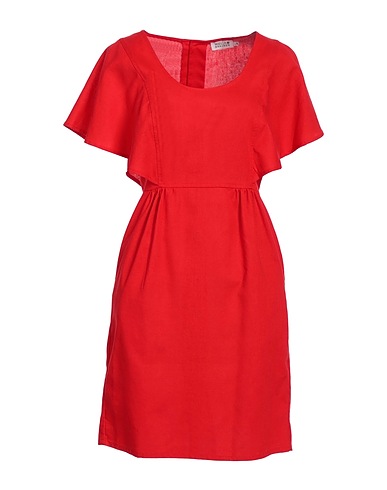 MOLLY BRACKEN Midi dress Red 40% Viscose, 20% Cotton, 20% Polyester, 20% Linen