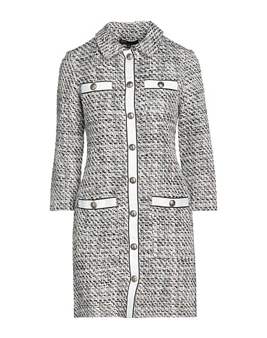 MAJE Shirt dress Ivory 71% Synthetic fibers, 27% Cotton, 2% Metallic fiber