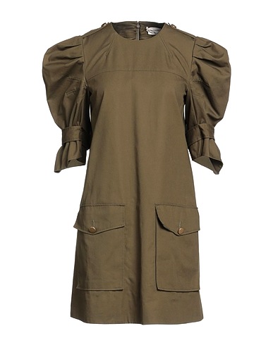 MCQUEEN Office dress Military green 100% Cotton