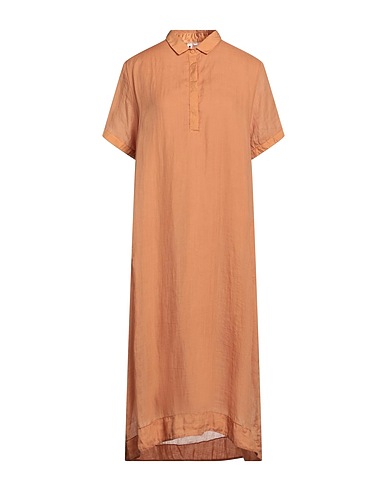 EUROPEAN CULTURE Midi dress Camel 58% Rayon, 41% Cotton, 1% Viscose