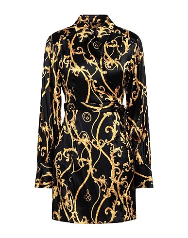 GANNI Short dress Black 92% Organic silk, 8% Elastane