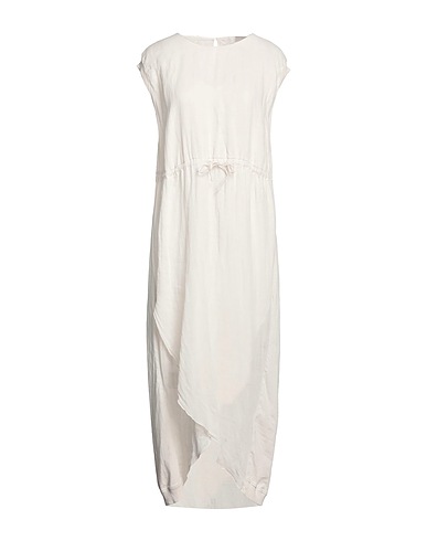 EUROPEAN CULTURE Midi dress Ivory 86% Rayon, 13% Cotton, 1% Lycra®