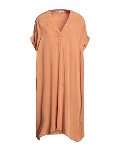 EUROPEAN CULTURE Midi dress Camel 64% Cupro, 32% Rayon, 4% Elastane