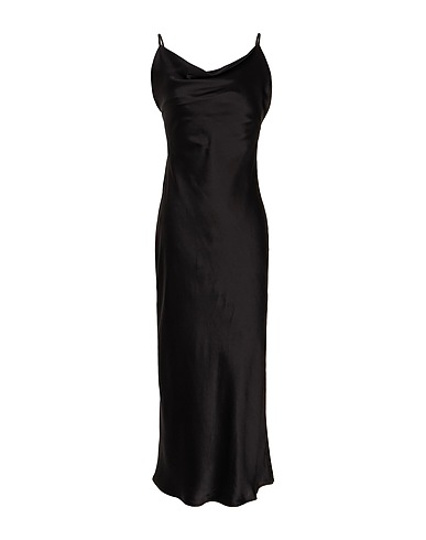 8 by YOOX Midi-Kleid SILK SATIN OPEN-BACK MIDI DRESS Schwarz 100% Seide
