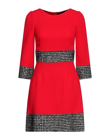 DOLCE&GABBANA Short dress Red 97% Wool, 2% Silk, 1% Nylon