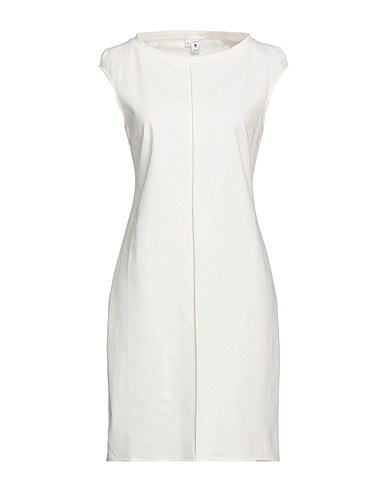 EUROPEAN CULTURE Vestito corto Bianco 61% Cotone, 35% Poliammide, 4% Elastan