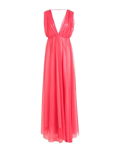 SISTE'S Long dress Coral 97% Polyester, 3% Elastane