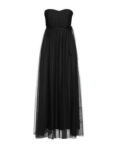 SISTE'S Vestito lungo Nero 60% Poliestere, 37% Cotone, 3% Elastan