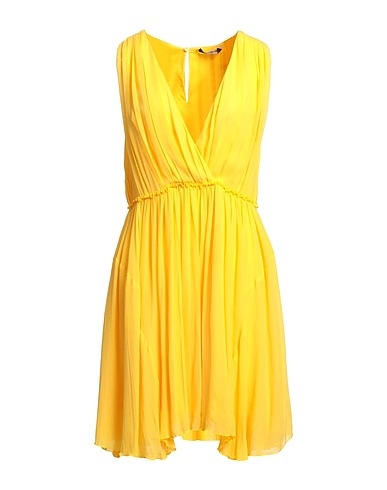 TWINSET Pleated dress Yellow 100% Viscose