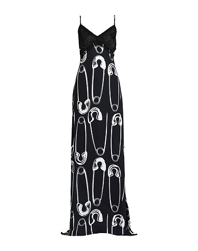 MOSCHINO Long dress Black 90% Viscose, 10% Silk, Cotton, Polyamide