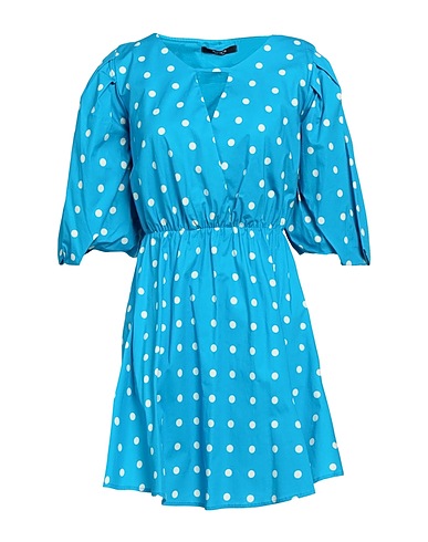 SISTE'S Short dress Azure 97% Cotton, 3% Elastane