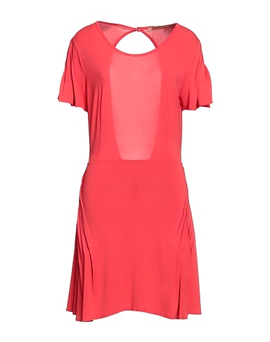 BABYLON Short dress Coral 73% Acetate, 20% Polyamide, 7% Elastane