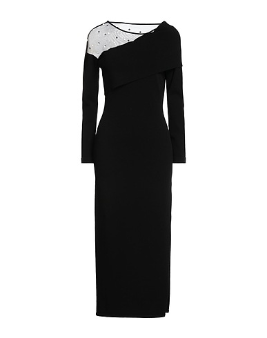 CLIPS Long dress Black 70% Viscose, 30% Polyester, Polyamide, Elastane