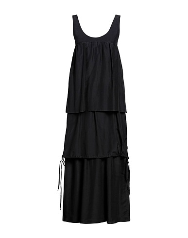 ALYSI Long dress Black 72% Cotton, 28% Silk