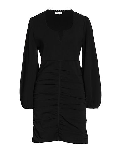 SANDRO Short dress Black 64% Viscose, 19% Polyamide, 14% Polyester, 3% Elastane