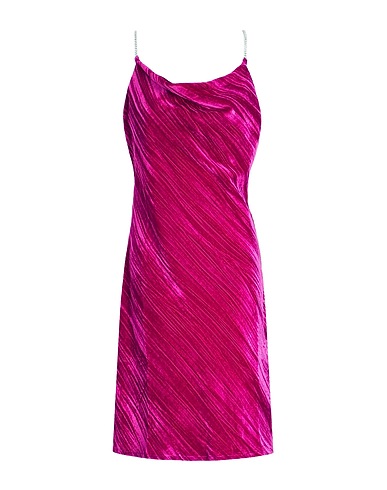 8 by YOOX Short dress VELVET MINI DRESS WITH RHINESTONE STRAPS
 Mauve 100% Polyester