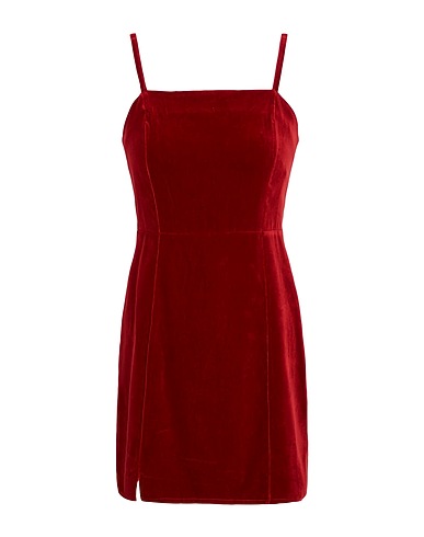 8 by YOOX Short dress VELVET MINI DRESS
 Burgundy 72% Cotton, 28% Viscose