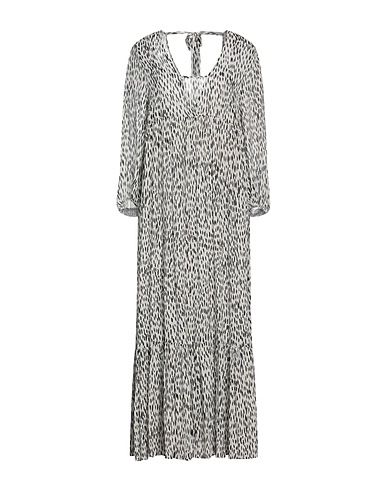 SOLOTRE DRESSES White 80% Viscose, 18% Silk, 2% Metallic fiber