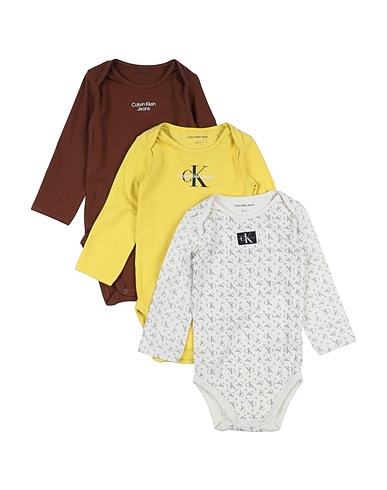 CALVIN KLEIN JEANS Baby bodysuit Ivory 93% Cotton, 7% Elastane