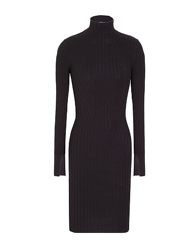 8 by YOOX Vestito corto KNIT OPEN-BACK MINI DRESS Nero 82% Viscosa, 16% Poliammide riciclato, 2% Elastan