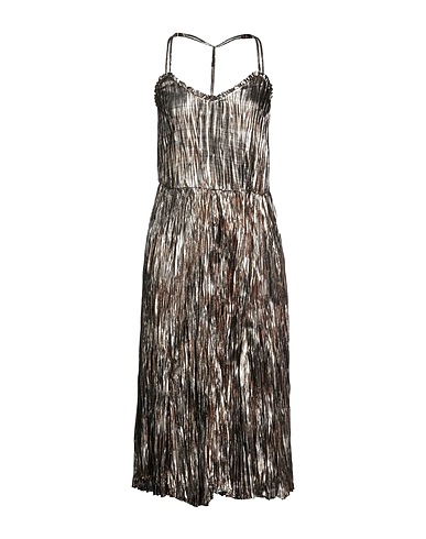TRUSSARDI Vestito midi Oro 72% Poliestere, 28% Fibra di metallo