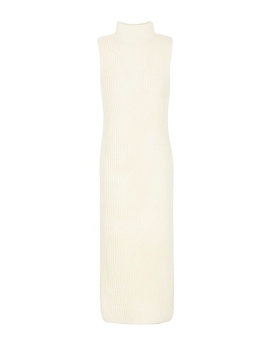 8 by YOOX Midi dress KNIT ROLL-NECK SLEEVELESS DRESS Ivory 80% Wool, 20% Recycled polyamide