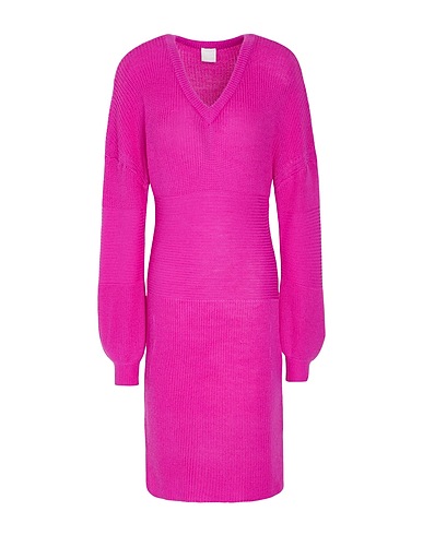8 by YOOX Knit dress KNIT V-NECK MIDI DRESS Mauve 60% Merino Wool, 40% Recycled polyamide