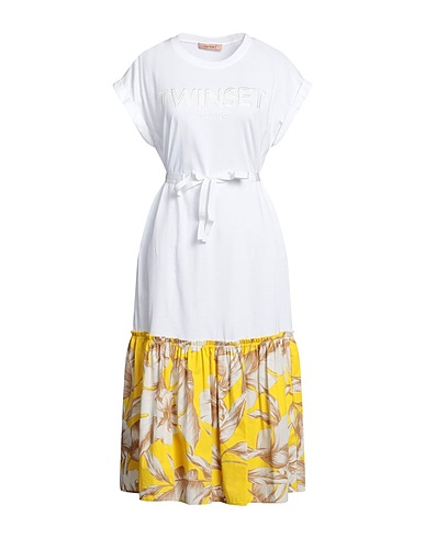 TWINSET Vestito estivo Bianco 100% Cotone, Poliestere