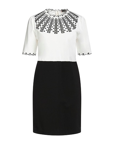 TWINSET Short dress Ivory 68% Viscose, 27% Polyamide, 5% Elastane, Polyester