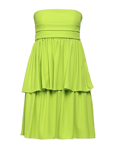 MARC ELLIS Short dress Lime green 97% Polyester, 3% Elastane